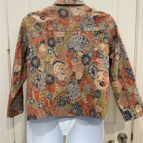 Analogy Floral Patchwork Button-Up Jacket L/XL - Picture 3 of 8